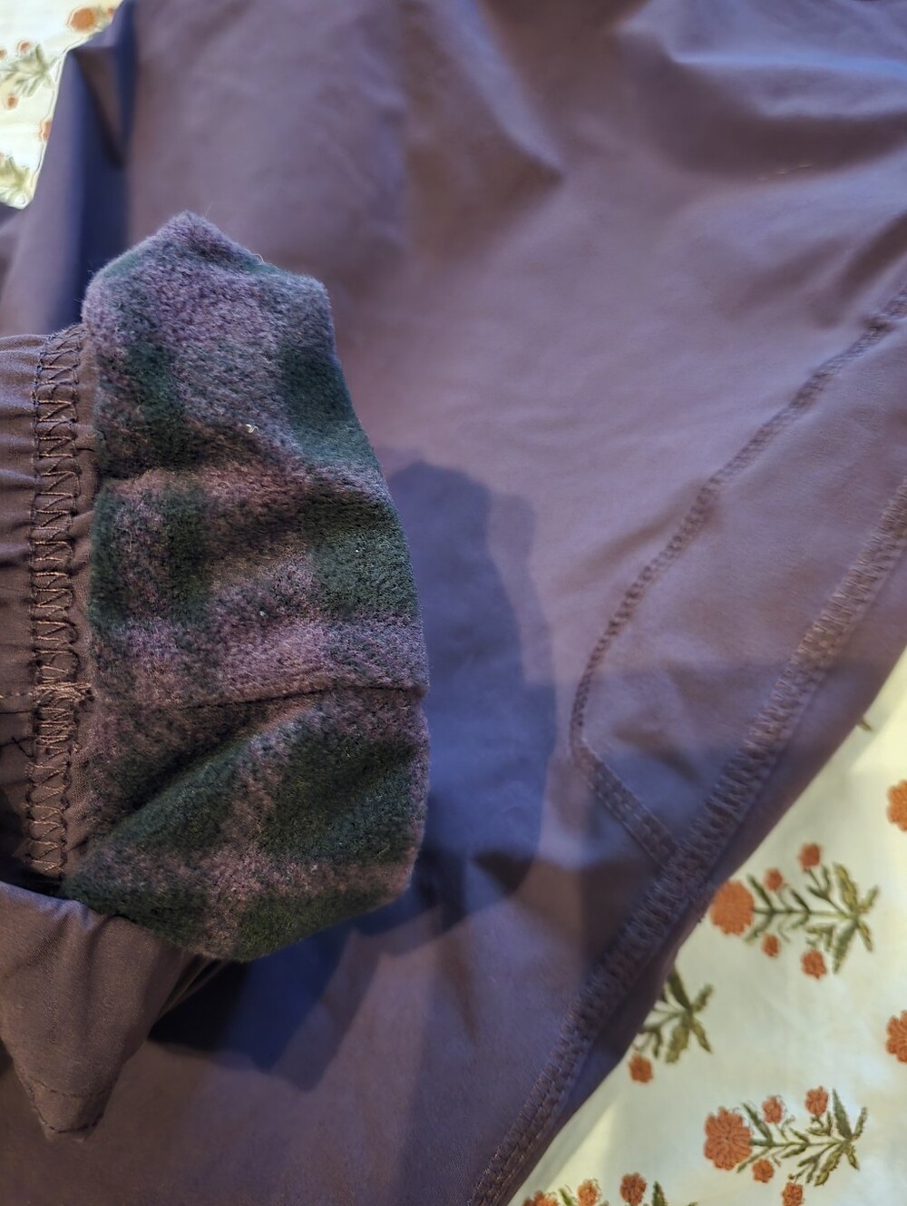 Lined Elastic-Waist Purple Utility Pants - Picture 3 of 5